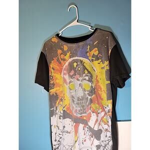 SugarSkull Mens Tie Dye Acid Drip T Shirt Size XL